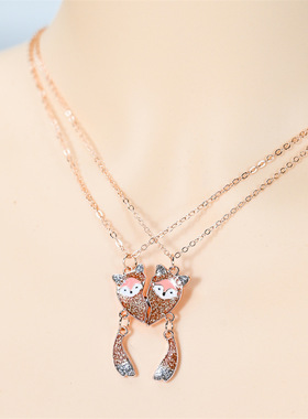 合金十字链男女通用吊坠饰品狐狸