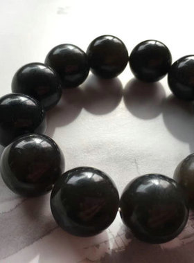 【浓郁之美】和田玉手链青海料烟紫手串帝王紫高品质18mm手串手链