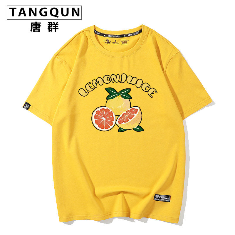 夏季小清新水果火龙果山竹图案t恤 唐群T恤