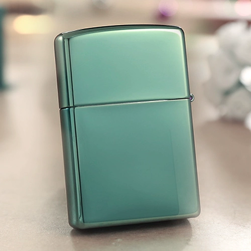 Подлинный Zippo Ligher, темно -зеленый океан зеленый логотип ICE 28129ZL зеленый лед, изменение цвета дракона, торговая марсия DIY гравюра