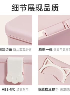 美甲师工具箱双层收纳箱便携式收纳盒可爱猫咪大容量储物箱带提手