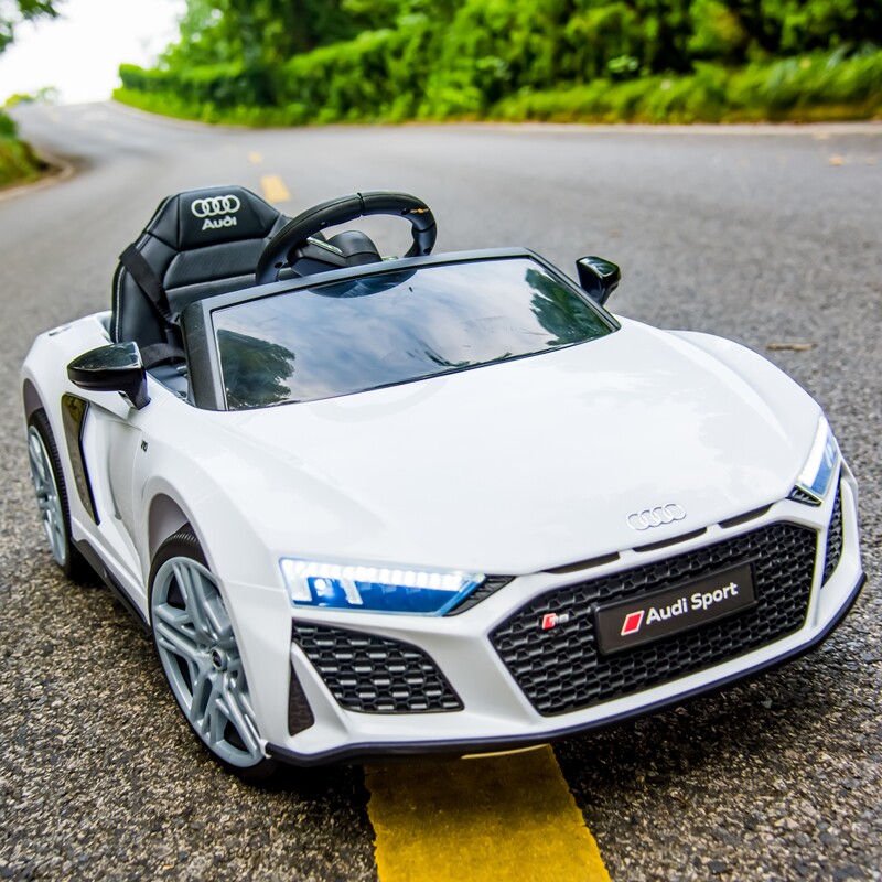 奥迪r8四轮可坐童车男孩带电动车 万般玩具儿童电动车