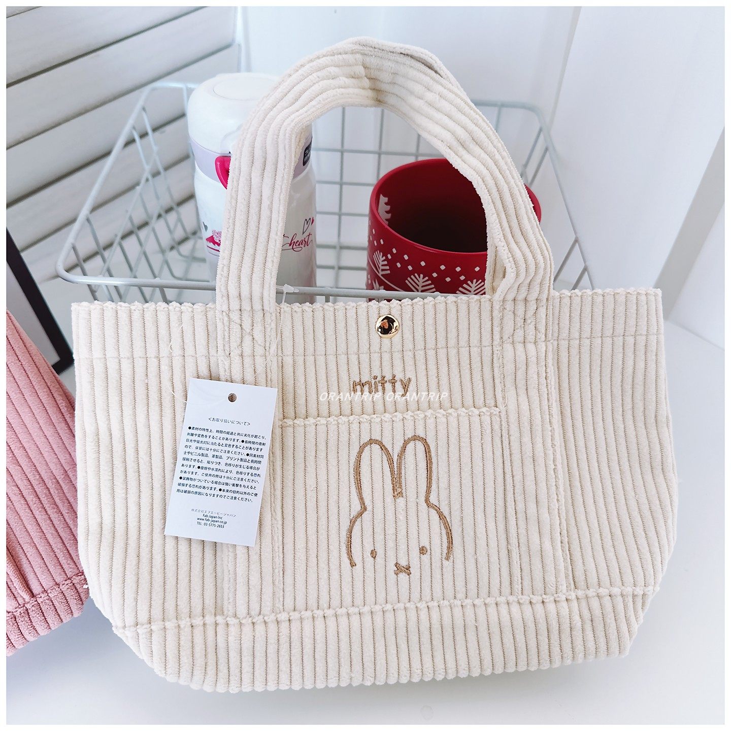 日系卡通小兔子灯芯绒休闲手拎包刺绣创意造型零钱包挂件包小巧,淘宝优惠券,粉丝福利购,淘宝优惠卷