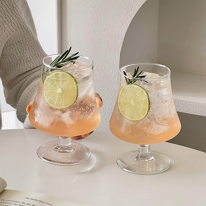ins风高脚玻璃杯冰美式咖啡杯冷饮杯苏打气泡水杯饮料杯鸡尾酒杯,淘宝优惠券,粉丝福利购,淘宝优惠卷