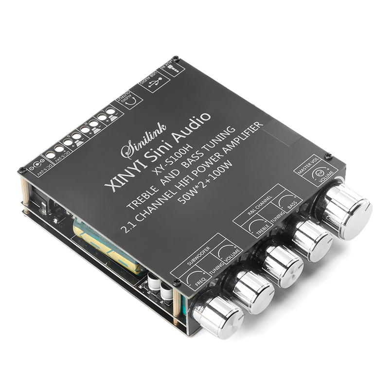 50W*2+100W低音炮蓝牙音频功放板2.1声道模块高/重低音调XY-S100H - 图0