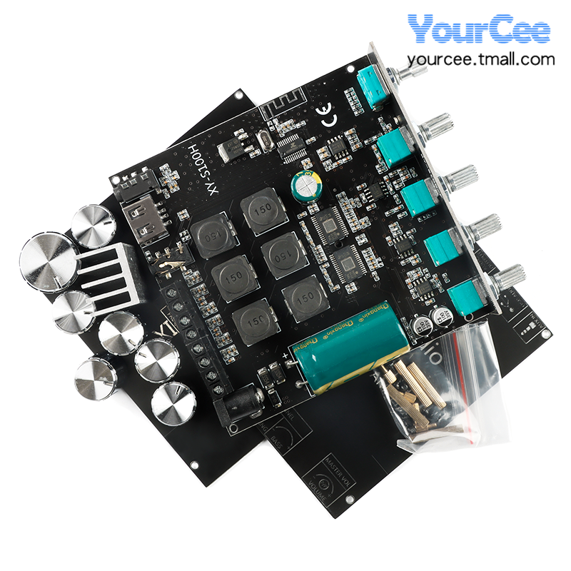 50W*2+100W低音炮蓝牙音频功放板2.1声道模块高/重低音调XY-S100H - 图1