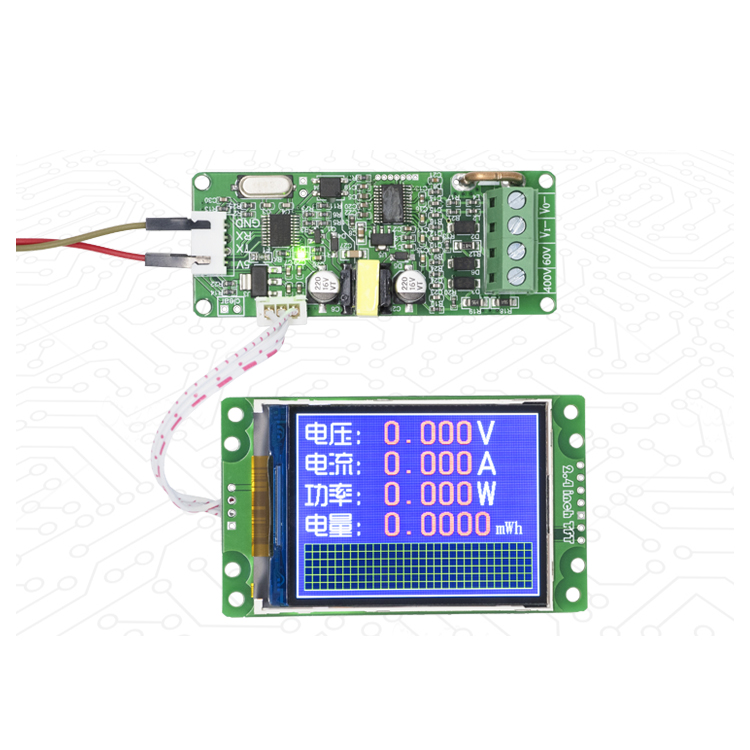 SUI-201电能计量模块60V串口通信Modbus协议 直流电压电流表彩屏