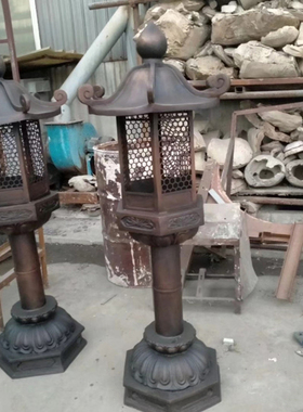 铸铁油灯大型香炉庙宇仿古铸铜大油灯佛灯摆件道观祠堂落地长明灯