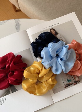 女士高级感发圈丸子头发饰珠光纱绸缎猪大肠圈扎头发绳发量少头
