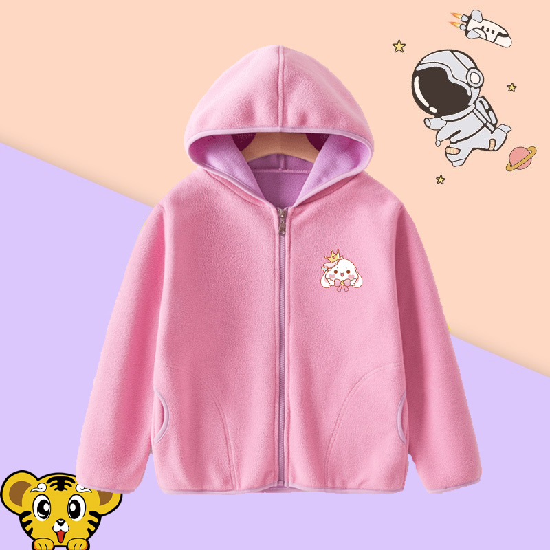 儿童摇粒绒连帽外套