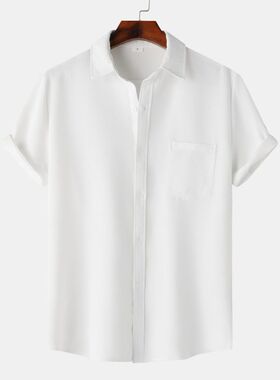Short sleeved casual cardigan foreign trade men's shirt