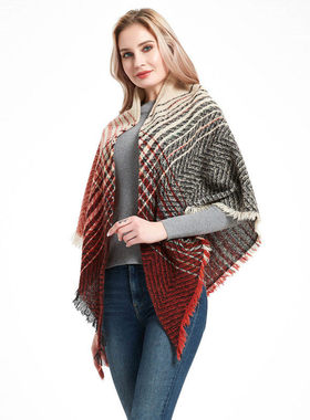 Women Fashion INS Pattern Small Plaid Bristle Square Scarf