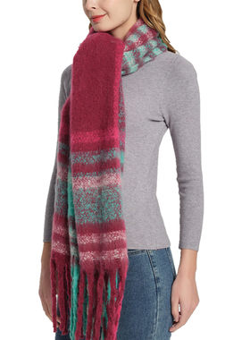 2024 Shawl Woven Dog Tail Loop Yarn Lattice Fringed Scarf