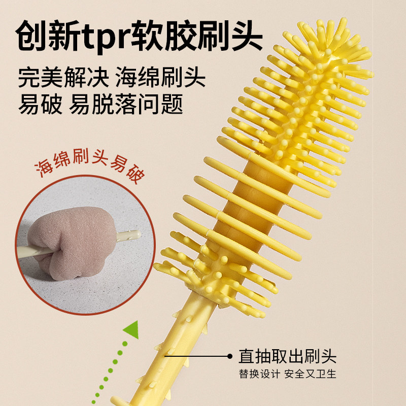 洗杯子神器清洗清洁刷三合一杯刷长柄无死角奶瓶水杯杯盖硅胶刷子,淘宝优惠券,粉丝福利购,淘宝优惠卷