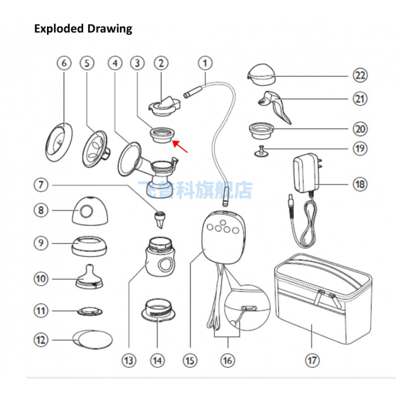 适用于飞利浦 新安怡 电动吸奶器 硅胶泵 SCF301 SCF303 902 903 - 图1