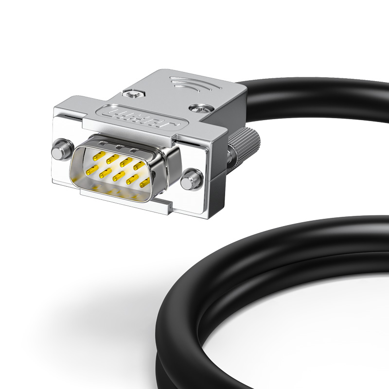 工业DB9串口线公对母对母DB9连接线9针232/485双绞屏蔽线金属壳_虎窝淘