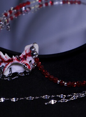 暗黑哥特冷淡风钛钢锁骨链骸骨