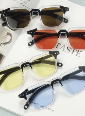 眼镜框女潮复古方形黑框渐变平光