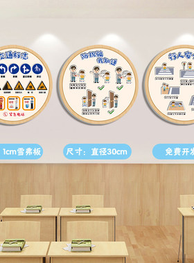 幼儿小学人身安全主题道路交通防溺水立体环创材料装饰布置雪弗板