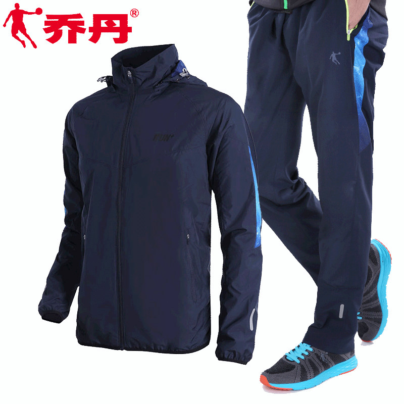 乔丹速干休闲防晒冲锋衣服男裤 乔丹悠购运动套装