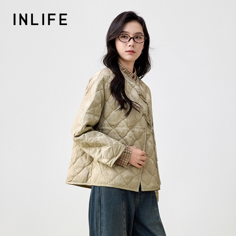 伊纳芙新中式盘扣鸭绒羽绒服女冬季新款高级轻薄保暖圆领外套,淘宝优惠券,粉丝福利购,淘宝优惠卷