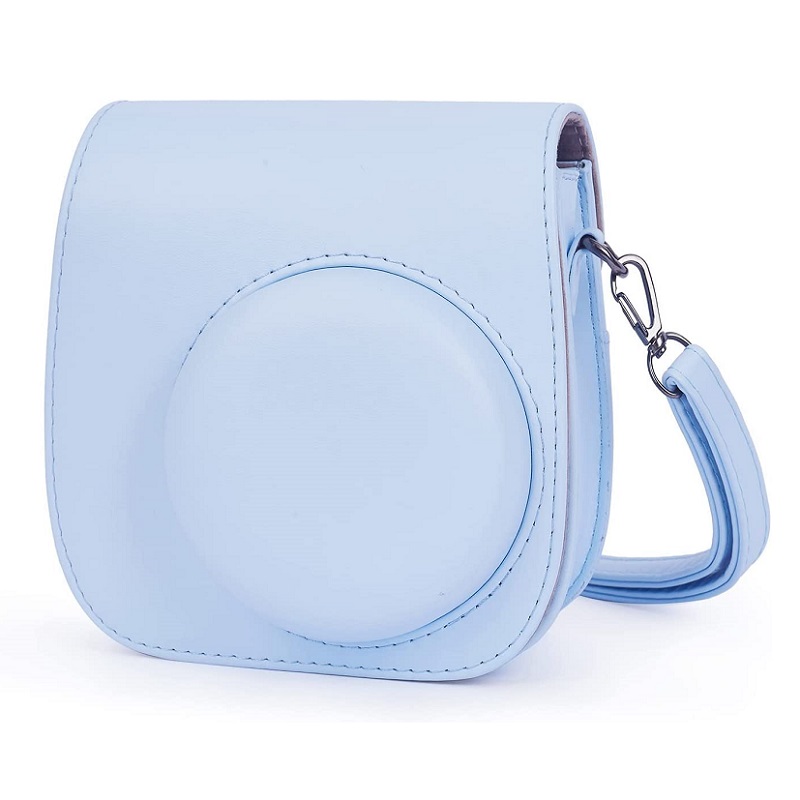 润哲  适用拍立得mini12保护壳相机包富士相机保护套复古皮质保护壳硅胶套mini11/mini9专用收纳包搭配好看 - 图1