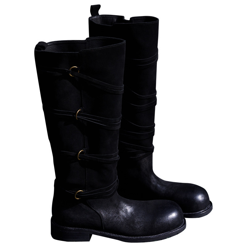 Le' Murmure 松弛感 柔雾反绒工装风 扣环绕带 高靴马靴 骑士靴女,淘宝优惠券,粉丝福利购,淘宝优惠卷