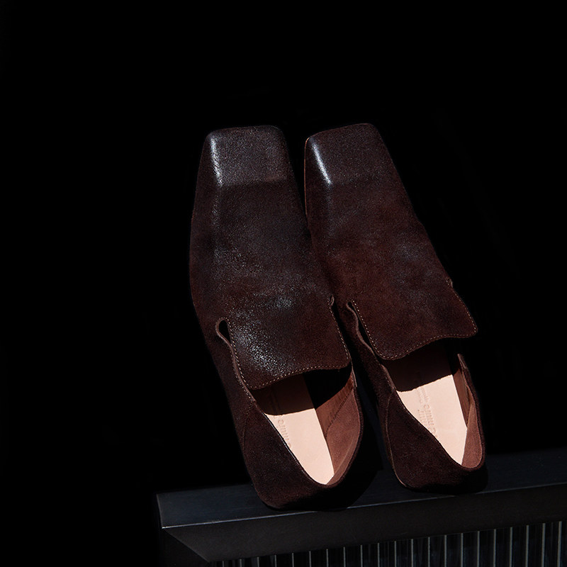 Le' Murmure「托斯卡纳」几何斜切松弛感 时髦水洗 粗跟便士单鞋,淘宝优惠券,粉丝福利购,淘宝优惠卷