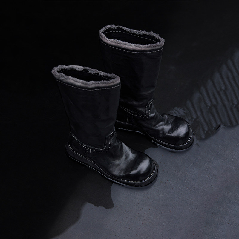 Le' Murmure 意大利原胚重工水洗马皮 宽筒马靴 高筒靴做旧骑士靴,淘宝优惠券,粉丝福利购,淘宝优惠卷