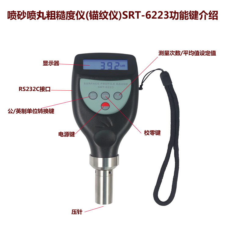 兰泰喷丸喷砂粗糙度仪表面喷丸砂目仪锚纹深度仪SRT-6223 - 图1