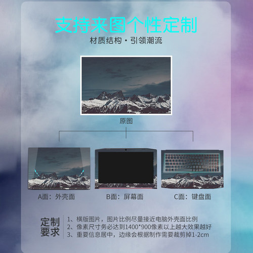 联想thinkpad电脑贴纸翼14E15贴膜X1 carbon保护膜L15/X13定制S2笔记本nano外壳膜T570/T16全套Z13装饰配件 - 图3