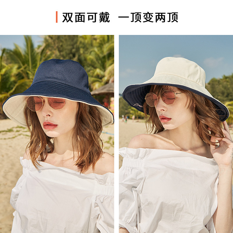 女夏渔夫帽大帽檐可折叠遮脸防晒帽 cacusskids帽子