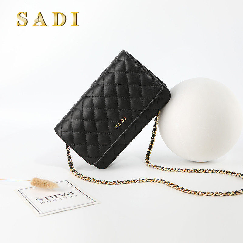 sadi小香风菱格链条新款小斜挎包包 sadi女士包袋