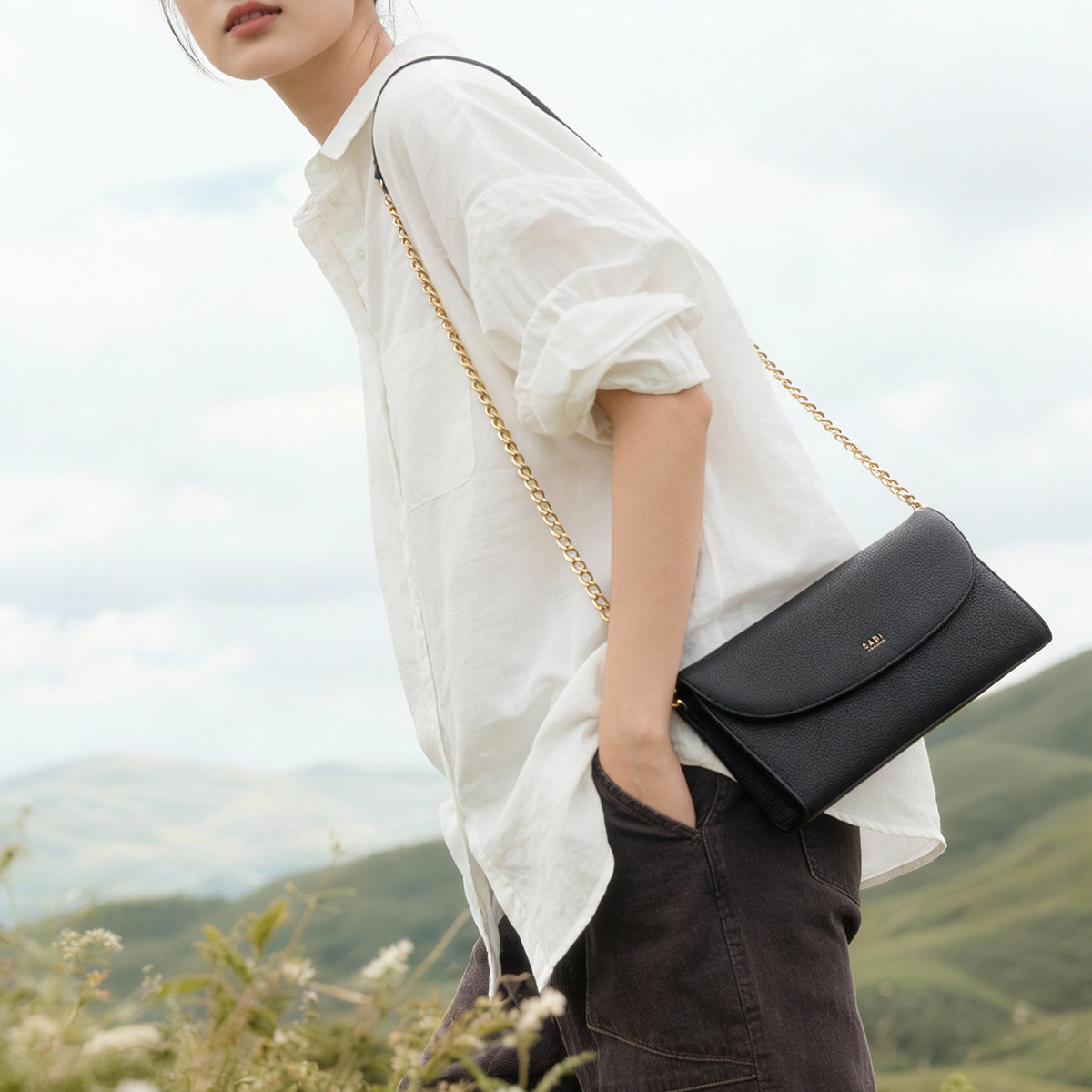 SADI链条包女软皮真皮单肩斜挎包大容量长款钱包高级质感手拿包女,淘宝优惠券,粉丝福利购,淘宝优惠卷