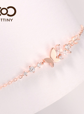 cottiny蝴蝶纯银ins小众手链