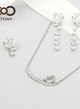 韩版纯银镀金女友锁骨项链