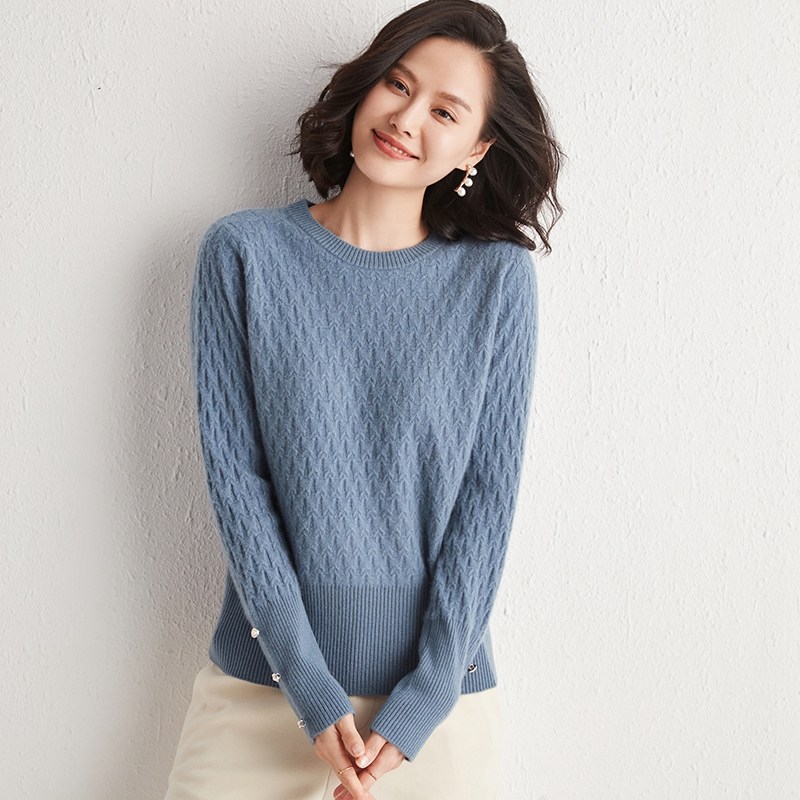 大爱!洋气显白女外穿新款风羊绒衫 祥绒腾跃毛衣