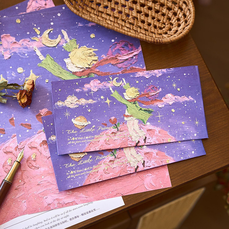 时光星球高颜值烫金信纸信封套装复古浪漫王子玫瑰表白情书信笺,淘宝优惠券,粉丝福利购,淘宝优惠卷