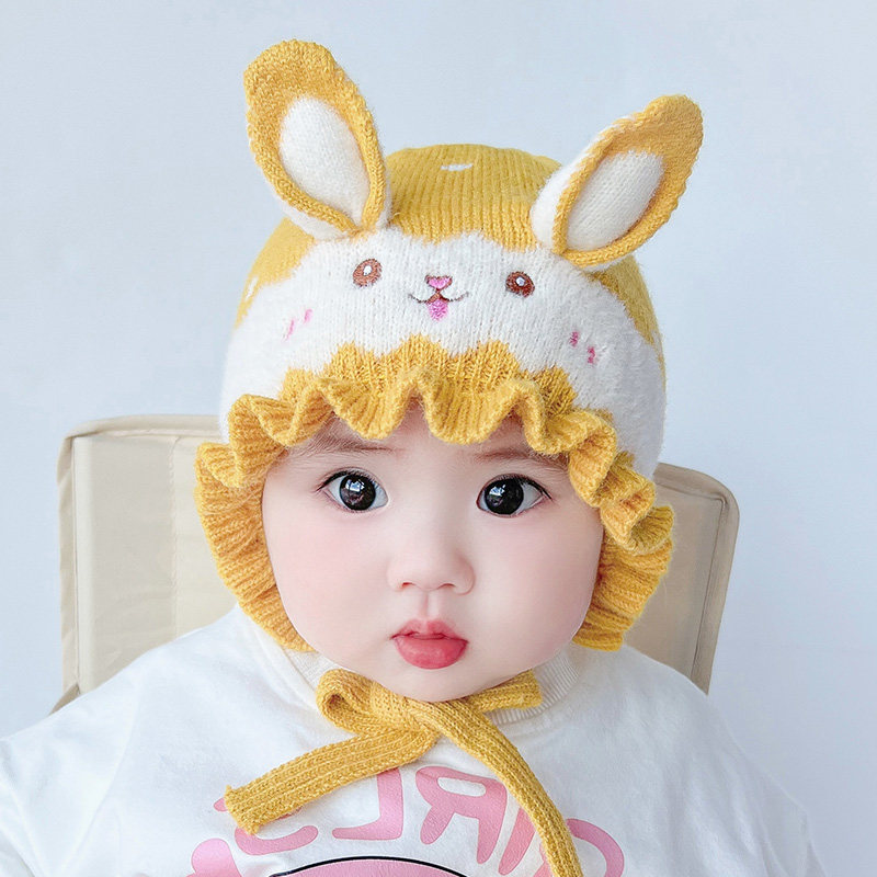 婴儿帽子秋冬季公主女宝宝针织毛线帽可爱超萌婴幼儿女童护耳帽潮,淘宝优惠券,粉丝福利购,淘宝优惠卷