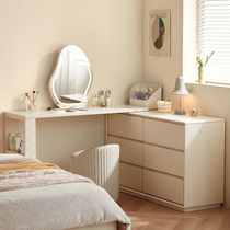 Lins Home Bedroom Solid Wood Fae-style Dresser Bucket Cabinet Integrated Cream Wind Corner Makeup Desk Lins Wood Industry