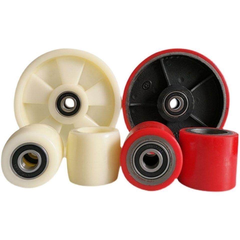 地牛叉车轮子 手动液压搬运车尼龙油压车脚轮拖车聚氨酯pu轮