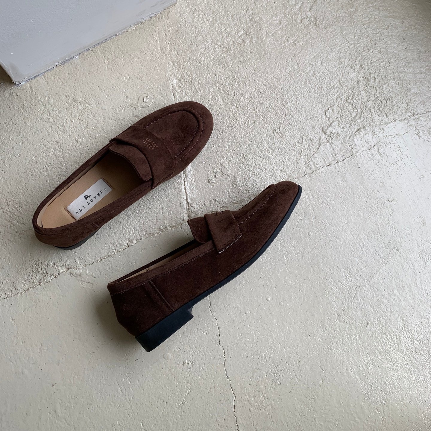 Ali Lover休闲风反绒皮乐福鞋女圆头一脚蹬百搭豆豆鞋懒人鞋通勤,淘宝优惠券,粉丝福利购,淘宝优惠卷