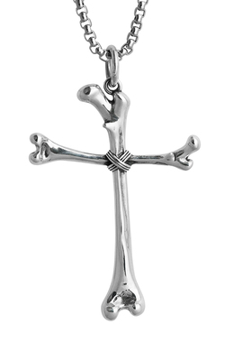 十字架骨头男女朋克项链