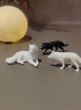 手办古代侠客狼摆件微缩人物江湖故狗微景观盆景美女小人寒江孤影