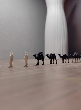 微景观苔藓塑料摆件沙漠骆驼园艺植物配件桌面装饰塑料阿拉伯驼队