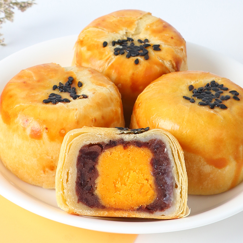 网红小吃手工咸鸭蛋软糯糕点蛋黄酥海鸭蛋雪媚娘麻薯休闲早餐零食