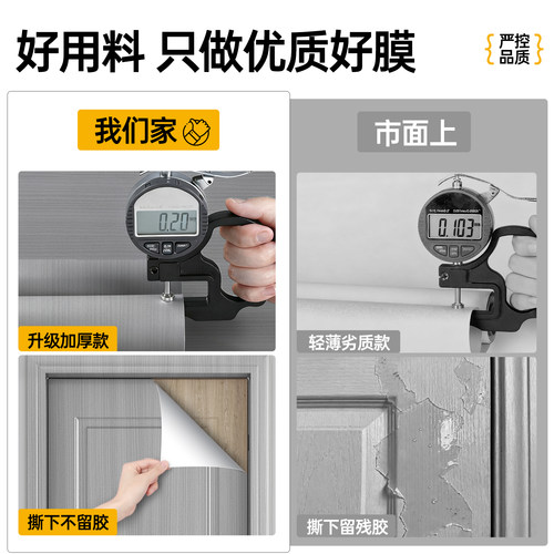 门贴纸木门翻新自粘整张门贴壁纸旧门改造改色贴膜包门套木纹贴纸 - 图0