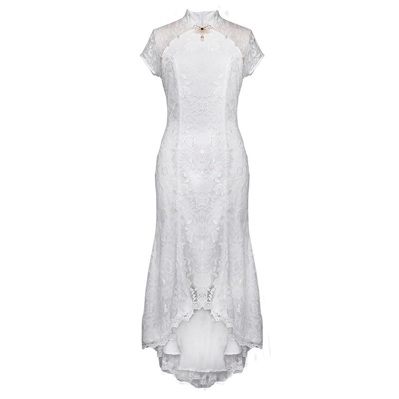 槿爷改良白色森系超仙梦幻轻旗袍领 槿爷旗舰婚纱