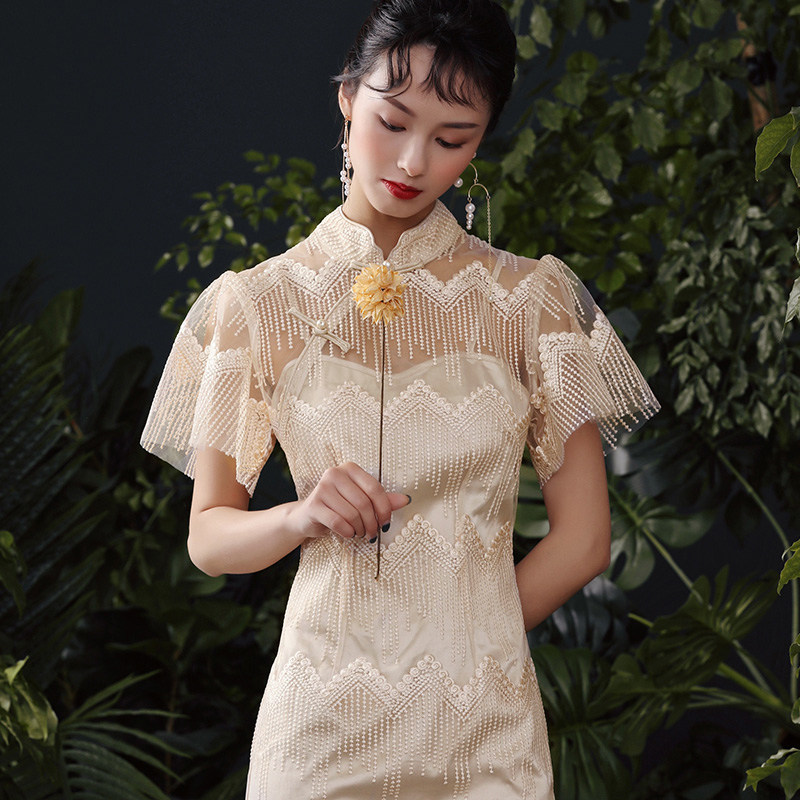 槿爷原创秋冬少女年轻改良敬酒服 槿爷旗舰旗袍