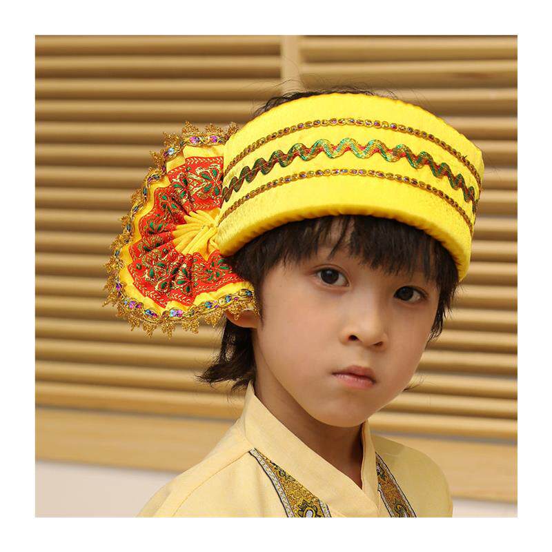 儿童少数民族帽子傣族头饰彝族苗族帽子泰国东南亚头饰表演服装-图3